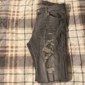 Skinny Grey Ripped Denim